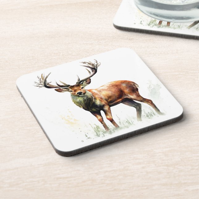 Huge Racked Deer  Beverage Coaster (Left Side)