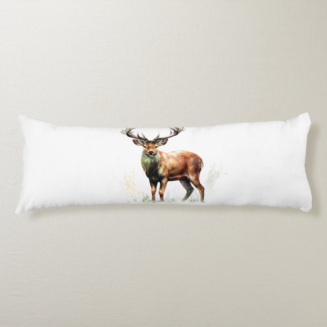 Huge Racked Deer  Body Pillow (Front)