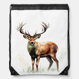 Huge Racked Deer  Drawstring Bag