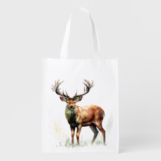Huge Racked Deer  Grocery Bag