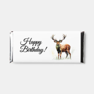 Huge Racked Deer Happy Birthday Hershey Bar Favors