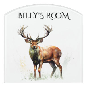 Huge Racked Deer Personal Text Door Sign