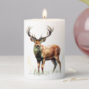 Huge Racked Deer  Pillar Candle