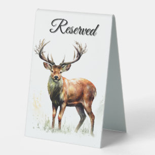 Huge Racked Deer Reserved Table Tent
