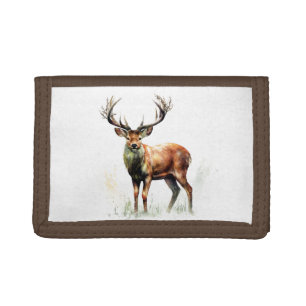 Huge Racked Deer Trifold Wallet