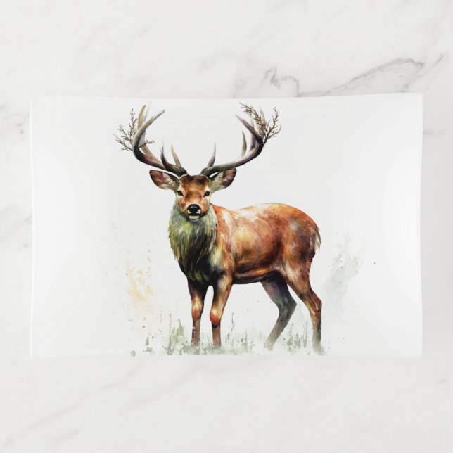 Huge Racked Deer  Trinket Tray (Front)