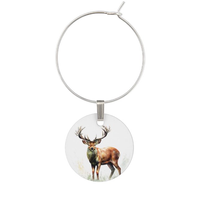 Huge Racked Deer  Wine Charm (Front)