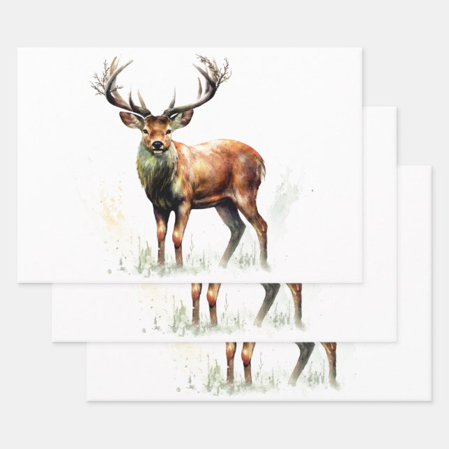 Huge Racked Deer  Wrapping Paper Sheets (Set)