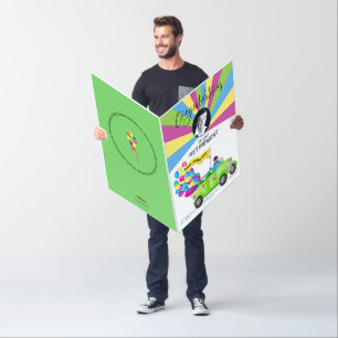 Huge Retirement Retro Car Balloons & Photo Insert Card
