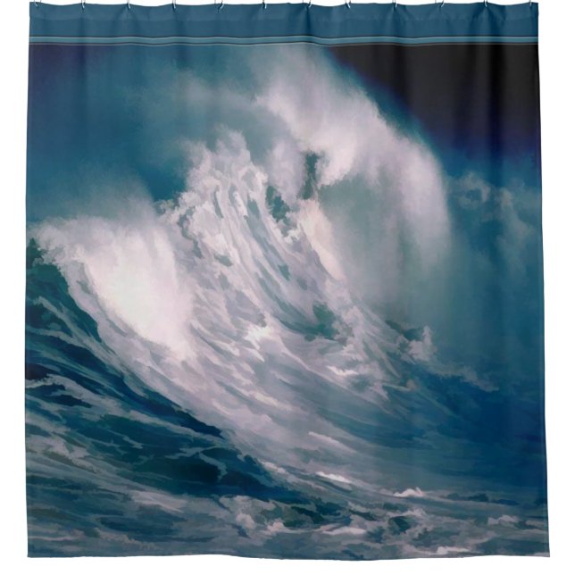 Huge Rogue Wave in Middle of Ocean Shower Curtain (Front)