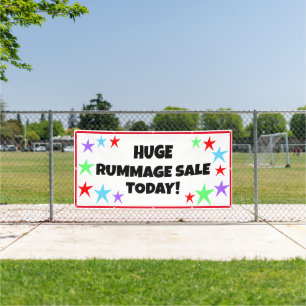Huge Rummage Sale! Colorful Stars Banner