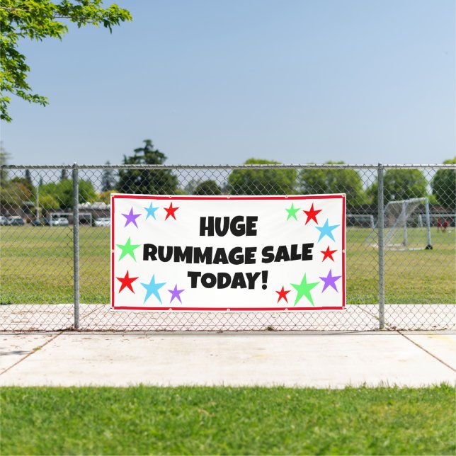 Huge Rummage Sale! Colorful Stars Banner (Insitu)