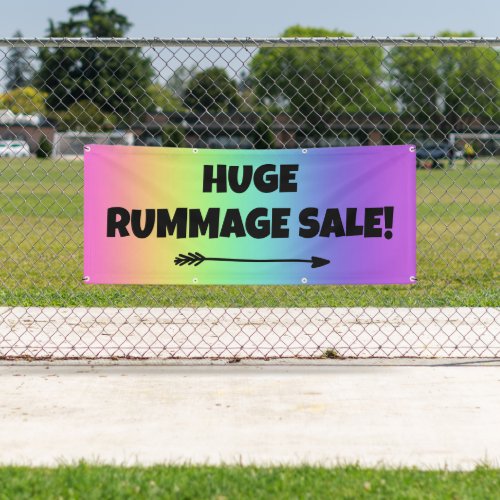 Huge Rummage Sale Rainbow Banner
