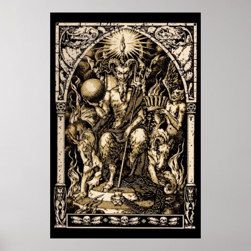 HUGE Satan Enthroned wall art 40x60