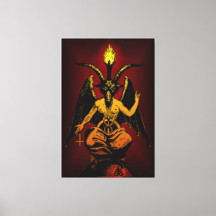 HUGE Satanic Goat 40"x60" canvas on thick 2.5" fra