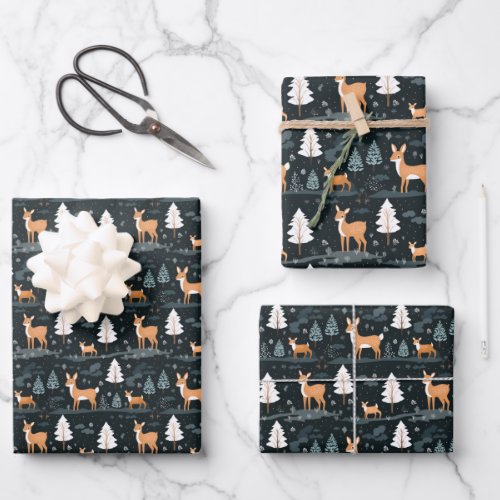 Huge Scandinavian style winter woodland animals Wrapping Paper Sheets