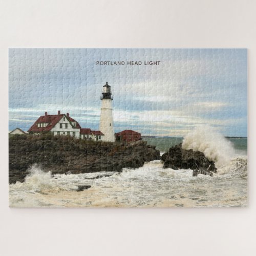 Huge Seas Portland Head Lighthouse Jigsaw Puzzle