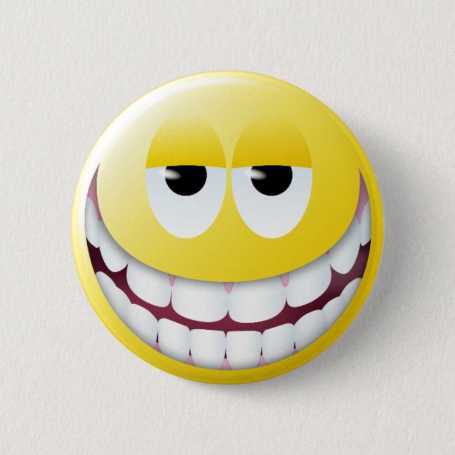 Huge Smile Face Pinback Button (Front)