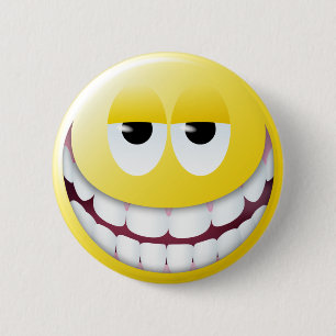 Huge Smile Face Pinback Button