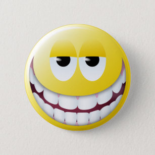 Huge Smile Face Pinback Button