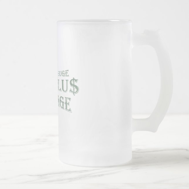 Huge Stimulus Package Frosted Glass Beer Mug (Right)