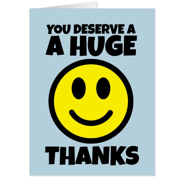 HUGE THANKS SMILE FACE GIANT BIGGEST CARD (Front)