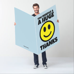 HUGE THANKS SMILE FACE GIANT BIGGEST GREETING CARD