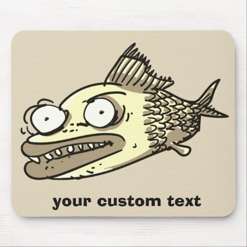 huge ugly fish funny cartoon mouse pad
