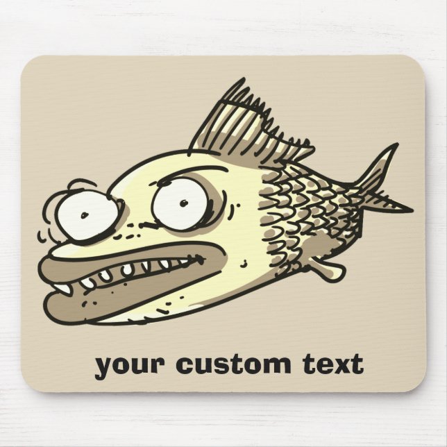 huge ugly fish funny cartoon mouse pad (Front)