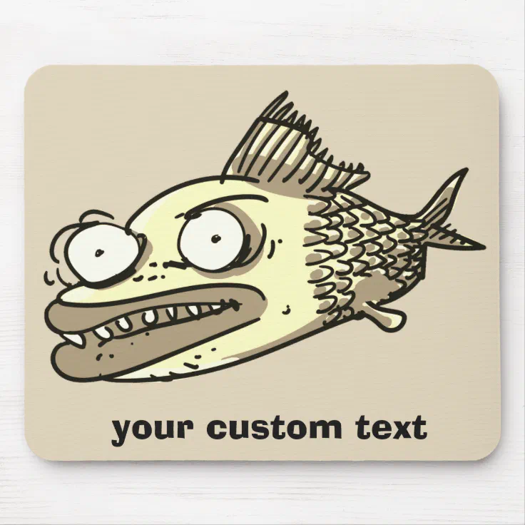 huge ugly fish funny cartoon mouse pad | Zazzle