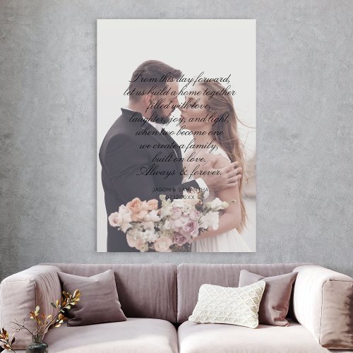 Huge Wedding Photo 40 x 60 Custom Wedding Vows Canvas Print