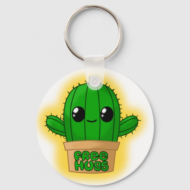 Huggable Cactus Keychain (Front)