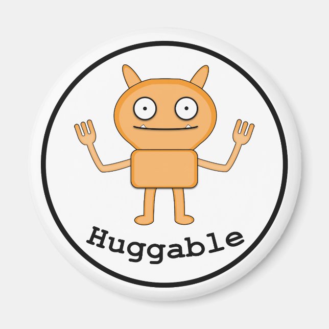 Huggable - Standard, 2¼ Inch Round Magnet (Front)
