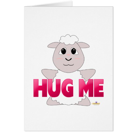 Huggable White Sheep Pink Hug Me (Front)