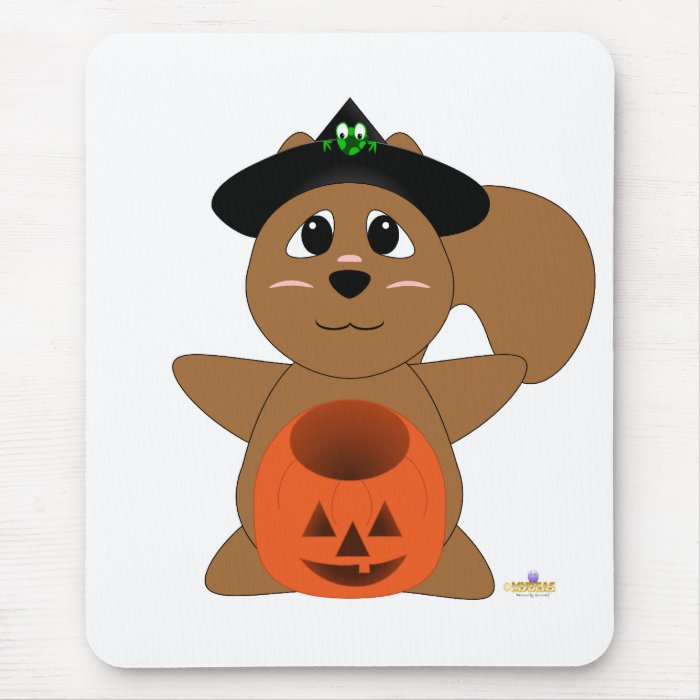 Huggable Witch Brown Squirrel Mouse Mat