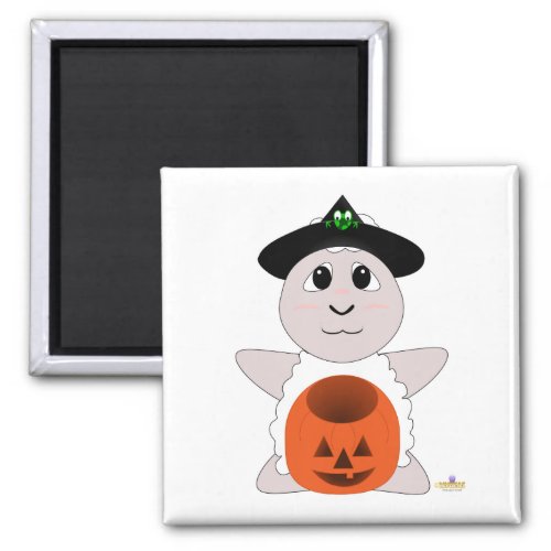 Huggable Witch White Sheep Magnet