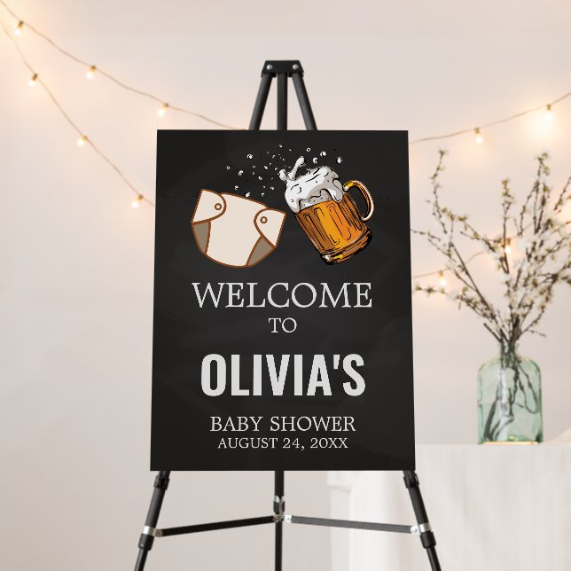 Huggies and Chuggies Baby Shower Welcome Sign (In Situ (Stand))