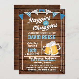 Huggies and Chuggies Dad Diaper Party Invitation