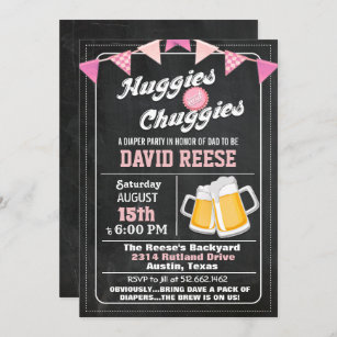 Huggies and Chuggies Dad Diaper Party Invitation