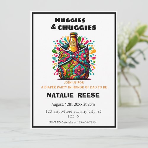 Huggies and Chuggies Dad Diaper party Invitation