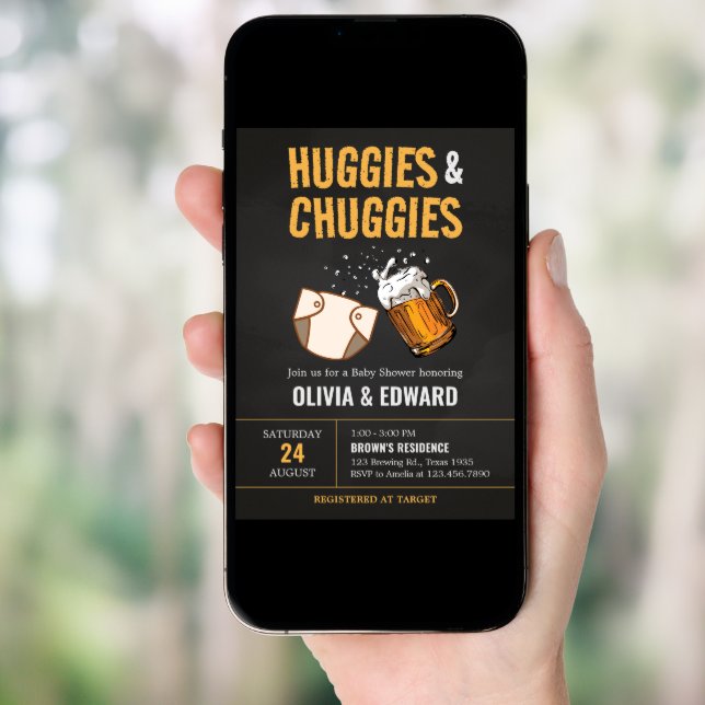 Huggies and Chuggies Diaper Party Baby Shower Invitation (Front Digital)