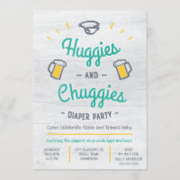 Huggies and Chuggies Diaper Party Invitation