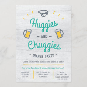 Huggies and Chuggies Diaper Party Invitation