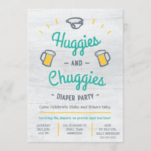 Huggies and Chuggies Diaper Party Invitation