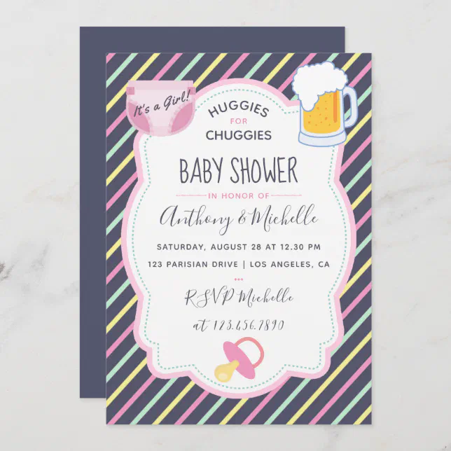 Huggies for Chuggies Diaper Party invitation | Zazzle