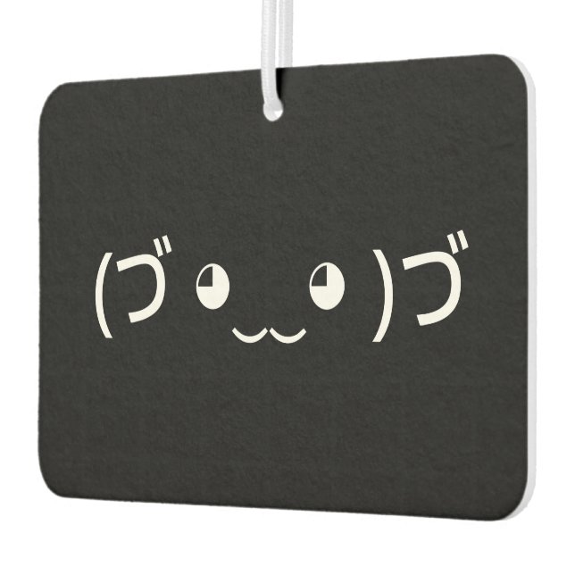 Hugging Emoticon (づ ◕‿‿◕ )づ Japanese Kaomoji Air F Freshener (Left)