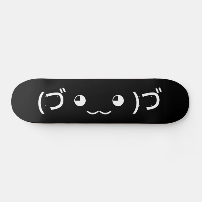Hugging Emoticon (づ ◕‿‿◕ )づ Japanese Kaomoji Skateboard (Horz)