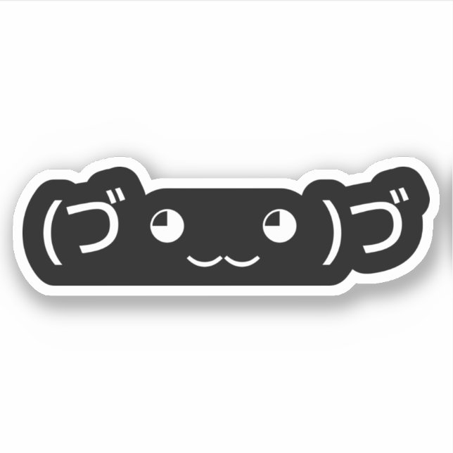 Hugging Emoticon (づ ◕‿‿◕ )づ Japanese Kaomoji Stick Sticker (Front)