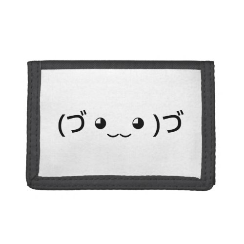 Hugging Emoticon づ ‿‿ づ Japanese Kaomoji Trifold Wallet