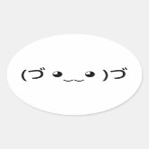 ฅU´ᴥ`Uฅ♡パピマロン Cat With Paws Emoticon ฅ^•ﻌ•^ฅ Japanese Kaomoji Oval Sticker | Zazzle